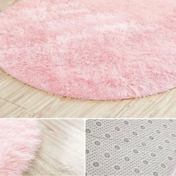 Rug - 4ft Round Pink Rug Carpet - Baby Nursery - Playroom - Fur Babies - Picture 5 of 5